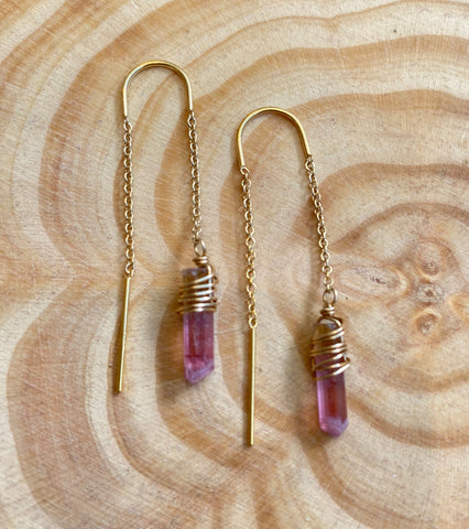 Tourmaline Threader Earrings