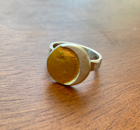 Sun and Moon Ring with Gold Wash