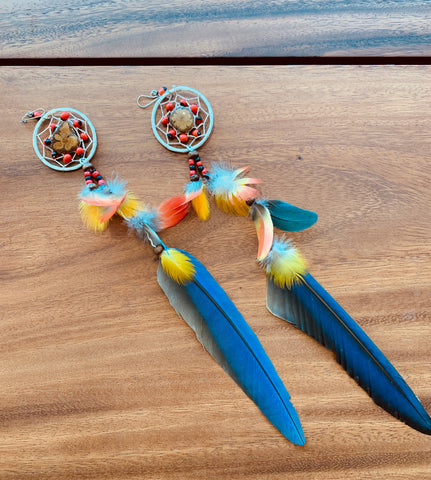 Feather Dream Catcher Earrings