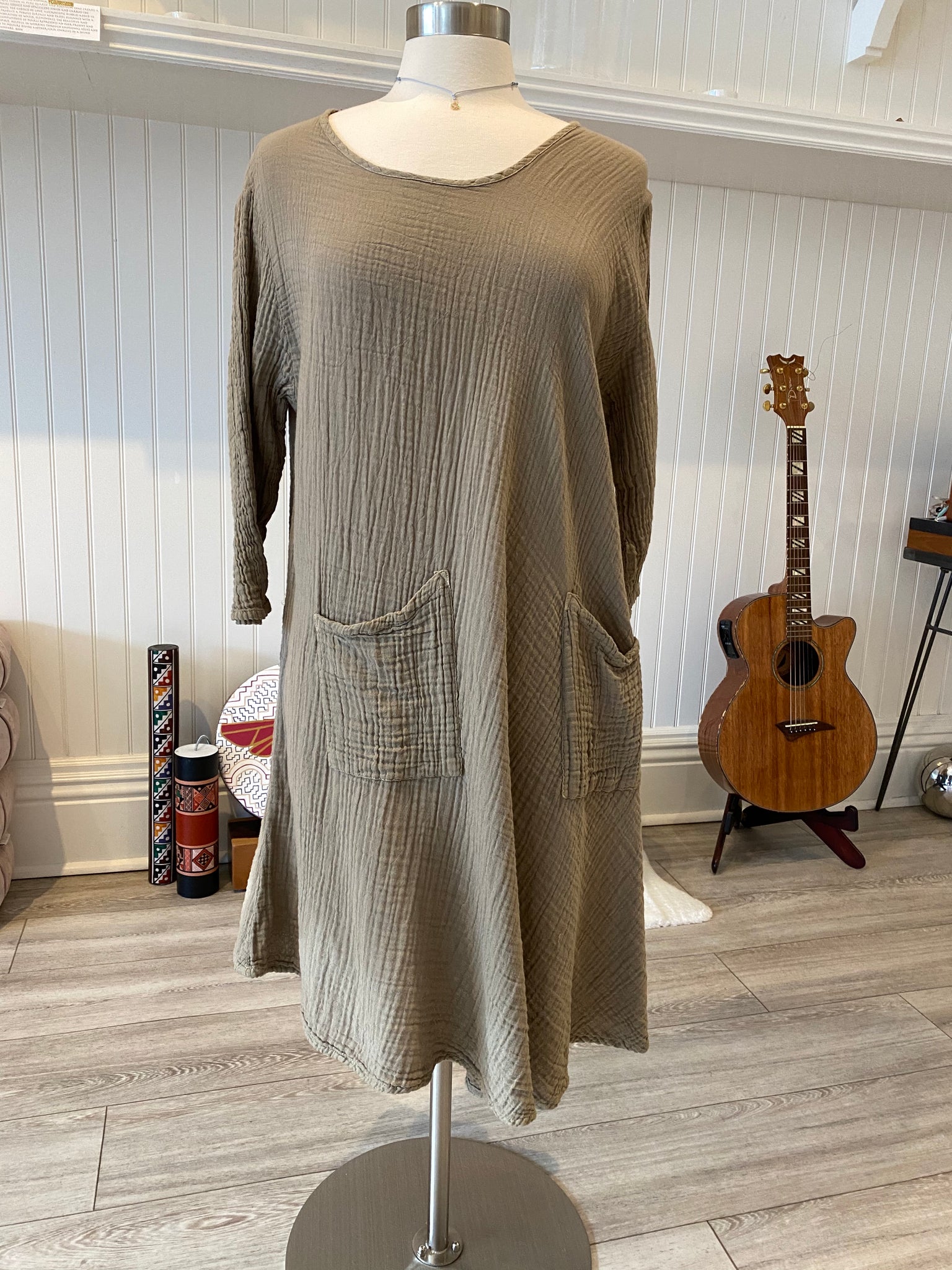 Olive Pocket Dress