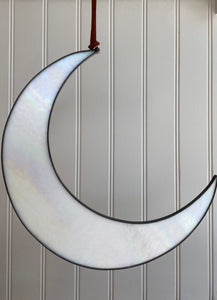 Large Stained Glass Crescent Moon