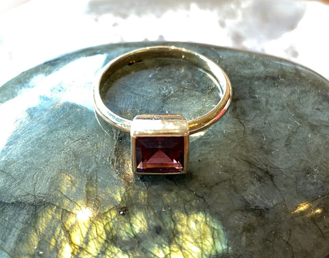 Square Garnet Ring