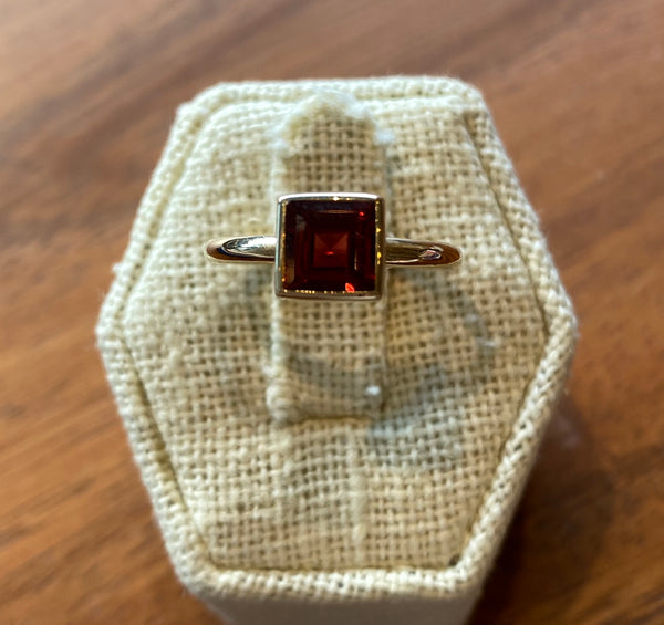 Square Garnet Ring