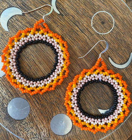 Round Beaded Earrings