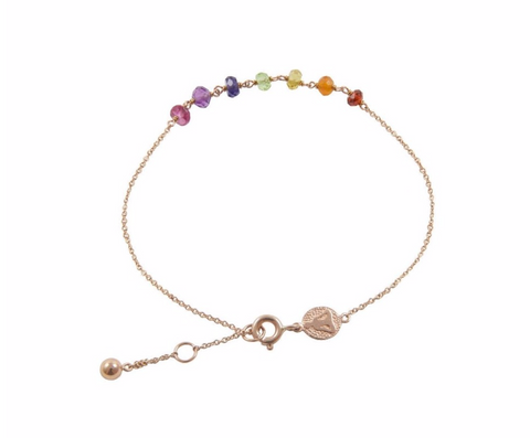 Tiny Om 7 Chakra Stones Bracelet