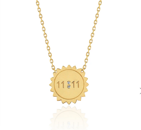 Mini 11:11 Gold Sunshine Necklace with Diamonds