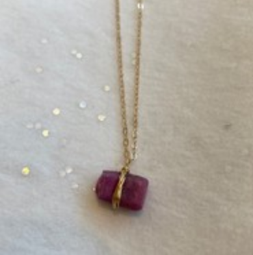 Raw Ruby Necklace