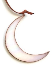 Stained Glass Small Crescent Moon and Star Ornaments