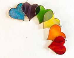 Stained Glass Heart Ornaments